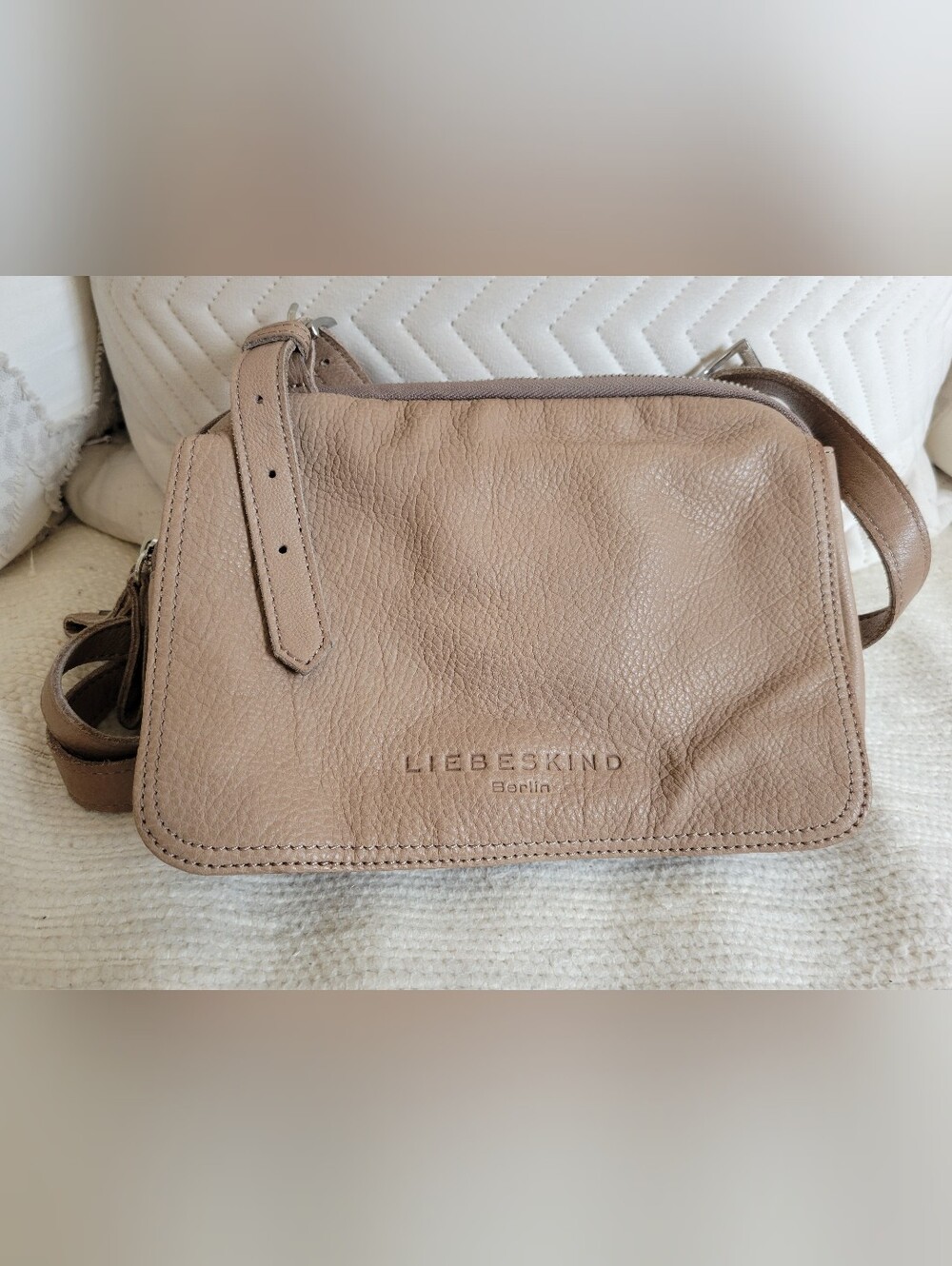 Liebeskind Berlin Taupe Leather Crossbody Bag